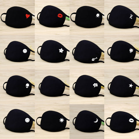 Wholesale Unisex Face Mouth Mask Washable Mouth-muffle Respirator Cartoon Cotton Masks Outdoor Health Care Masks Drop Shipping